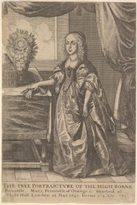 Maria, princesa de Orange, 1625-77. de Wenceslaus Hollar