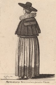 Esposa de um comerciante de Nuremberg, 1643 de Wenceslaus Hollar