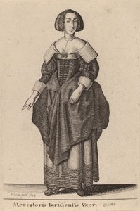 A esposa de um comerciante parisiense, 1643. de Wenceslaus Hollar