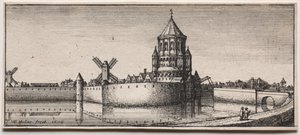 Portão da cidade com fosso de Wenceslaus Hollar