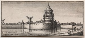 Portão da Cidade Moated, 1676. de Wenceslaus Hollar