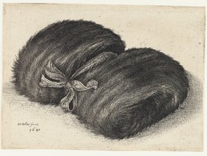 Manga feita de pele decorada com uma fita
Muffs (título da série) de Wenceslaus Hollar