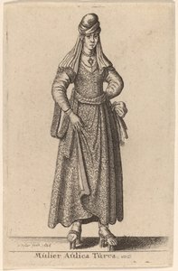 cortesão de mulher turca de Wenceslaus Hollar