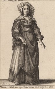 Mulier Calabra, Vulgo, Foretana de Nápoles. de Wenceslaus Hollar