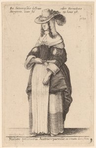 A cartilha de Antuérpia em trajes domésticos de Wenceslaus Hollar