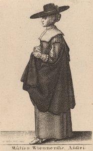 Mulier Wiennensis Áustria, 1643. de Wenceslaus Hollar