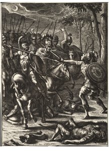 Nisus a matar Volscens. Estado 2 de Wenceslaus Hollar