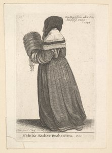 Mulher nobre de Brabantica, nobre de Brabant, 1648. de Wenceslaus Hollar
