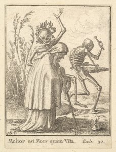 Velha, da Dança da Morte, 1651. de Wenceslaus Hollar