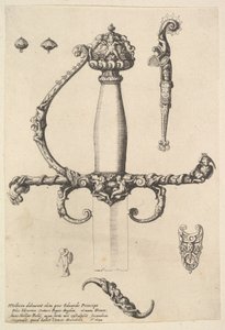 Punho de espada ornamental, 1642. de Wenceslaus Hollar