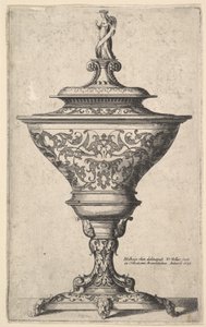 Cálice ornamentado com pés de máscaras, 1645. de Wenceslaus Hollar
