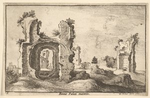 A maioria do Palatino, Palácio Palatino, Roma, 1650. de Wenceslaus Hollar