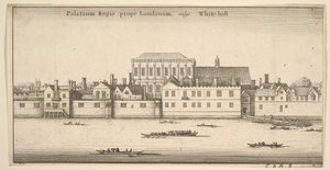 Palácio perto de Londres, geralmente Palácio Real de Whitehall, Whitehall, Londres, ca. 1647 de Wenceslaus Hollar