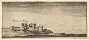 Castelo de Pevensey, 1652-77. de Wenceslaus Hollar