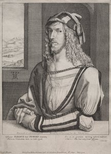 Retrato de Albrecht Dürer, aos 26 anos de Wenceslaus Hollar