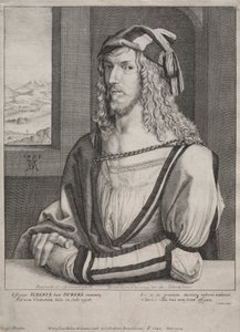 Retrato de Albrecht Dürer, aos 26 anos de idade de Wenceslaus Hollar