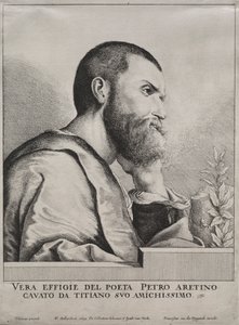 Retrato de Pietro Aretino de Wenceslaus Hollar