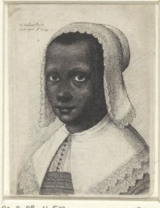 Retrato de uma jovem negra, 1645 de Wenceslaus Hollar