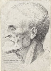Retrato de um homem velho com queixo pronunciado