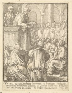 Pregador, da Dança da Morte, 1651. de Wenceslaus Hollar