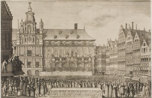 Proclamação do Tratado de Münster de Wenceslaus Hollar
