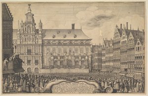 Proclamação do tratado de Munster, 1648. de Wenceslaus Hollar