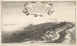 Perspectiva do lado norte de Tânger em relação ao mar mayne da colina quando você chegar ..., em 1673 de Wenceslaus Hollar