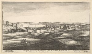 Perspectiva da parte mais baixa de Tânger, a partir da colina a oeste de White-hall, 1669-73. de Wenceslaus Hollar