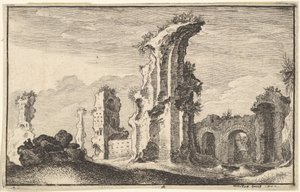 Ruínas de St Croix de Jerusalem, século XVII. de Wenceslaus Hollar