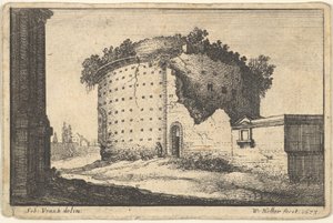 Ruínas de um edifício redondo, 1673. de Wenceslaus Hollar