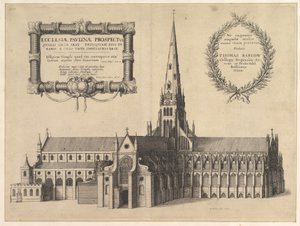 São Paulo do Sul Mostrando o Spire Ecclesiae Paulinae Prospectus ..., 1657. de Wenceslaus Hollar