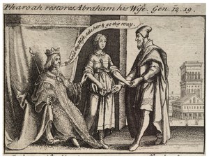 Sara restaurou a Abraão. Estado 2 de Wenceslaus Hollar