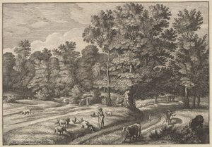 Shepherds in a Forest, 1648-50. de Wenceslaus Hollar