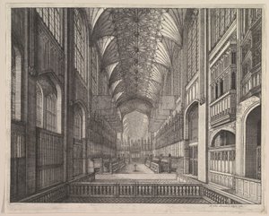 Coro da Capela de São Jorge, Windsor (de "The Order of the Garter", de Elias Ashmole, 1672) de Wenceslaus Hollar