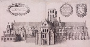 Catedral de São Paulo antiga, Londres, 1656 de Wenceslaus Hollar