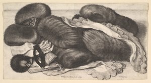 Natureza-morta com um grupo de regalos, um par de luvas, leques, máscara e dois lenços, 1647. de Wenceslaus Hollar