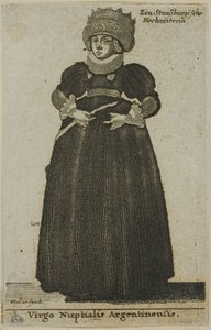 Mulher de Estrasburgo em vestido de noiva de Wenceslaus Hollar