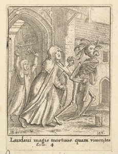 A Abadessa, da Dança da Morte, 1651. de Wenceslaus Hollar