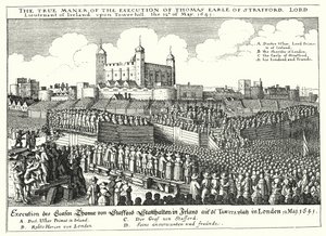 A execução de Thomas Wentworth, primeiro conde de Strafford, 1641 de Wenceslaus Hollar