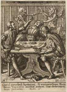 Os Gamesters e a Morte, de A Dança da Morte de Wenceslaus Hollar