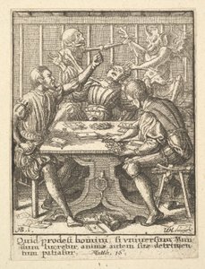 The Gamesters, da Dança da Morte, 1651. de Wenceslaus Hollar