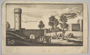 A Torre Kunibert, perto da cópia de Colônia, 1625-77. de Wenceslaus Hollar