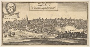 A perspectiva de Bermingham, de Ravenshurst, próxima à estrada de Londres, na parte sudeste ..., 1625-77. de Wenceslaus Hollar