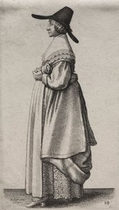 Os vários hábitos das mulheres inglesas, da nobreza às mulheres do campo ..., 1640. de Wenceslaus Hollar