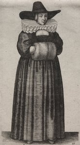 Os vários hábitos das mulheres inglesas, da nobreza às mulheres do campo ..., 1640. de Wenceslaus Hollar