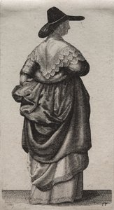 Os vários hábitos das mulheres inglesas, da nobreza às mulheres do campo como são nestes tempos: a mulher com chapéu masculino de Wenceslaus Hollar