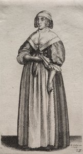 Os vários hábitos das mulheres inglesas, da nobreza às mulheres do campo como são nestes tempos: a mulher com luvas de Wenceslaus Hollar