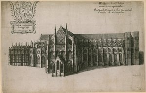 A perspectiva do norte da Igreja Conventual de Westminster, Londres de Wenceslaus Hollar