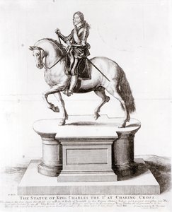 A, estátua, de, rei charles, a, 1º, em, charing, crucifixos de Wenceslaus Hollar