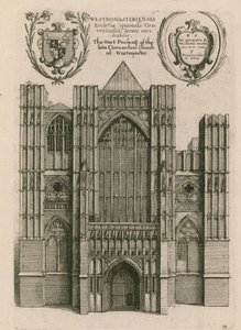 A perspectiva do oeste da Igreja Conventual de Westminster, Londres de Wenceslaus Hollar